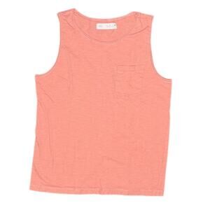Zara Boys Salmon Pink Sleeveless Pocket Tank Top, Small